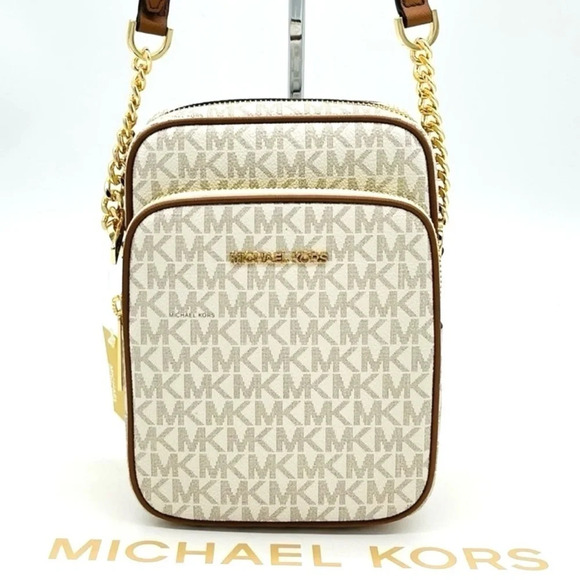 Michael Kors Medium NS Chain Xbody Bag Vanilla - Picture 1 of 12